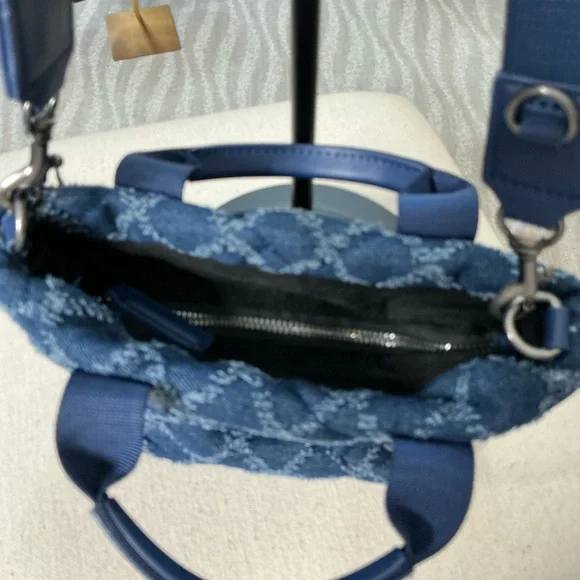 Kurt Geiger Blue Quilted Dennim Crossbody Bag - Picture 4 of 6